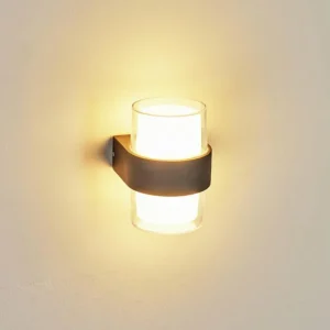 hofstein Applique murale d'extérieur Cesta LED Noir, 2 lumières* Lampes Modernes