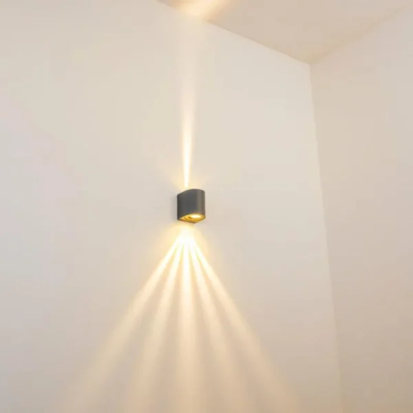 hofstein Applique murale d'extérieur Mora LED Gris, 2 lumières* Lampes Modernes