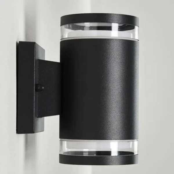 hofstein Applique murale d'extérieur Macoupin Noir, 2 lumières* Lampes Modernes