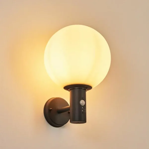 hofstein Applique murale d'extérieur Bubodefo Anthracite, 1 lumière, Détecteur de mouvement* Lampes Modernes