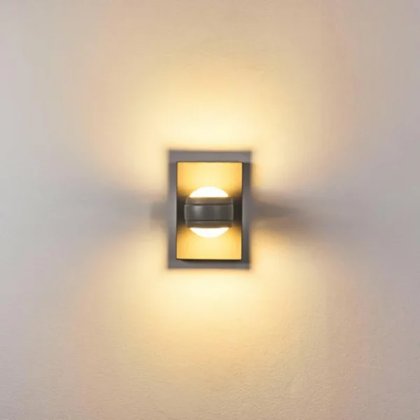 hofstein Applique murale d'extérieur Arsego LED Gris, 2 lumières* Lampes Modernes