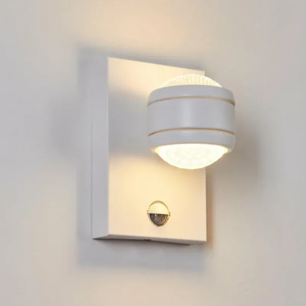 hofstein Applique murale d'extérieur Borlo LED Blanc, 2 lumières, Détecteur de mouvement* Lampes Modernes