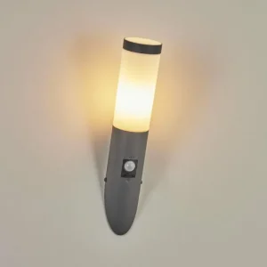 hofstein Applique murale d'extérieur Sessa Anthracite, 1 lumière, Détecteur de mouvement* Lampes Modernes