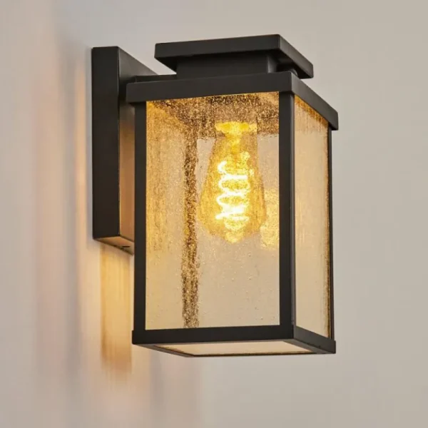 hofstein Applique murale d'extérieur Tieva Noir, 1 lumière, Détecteur de mouvement* Lampes Modernes