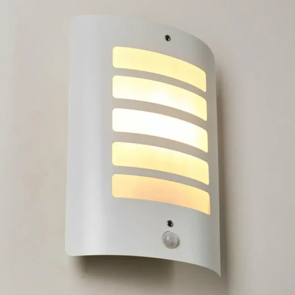 hofstein Applique murale d'extérieur Alslev Blanc, 1 lumière, Détecteur de mouvement* Lampes Modernes