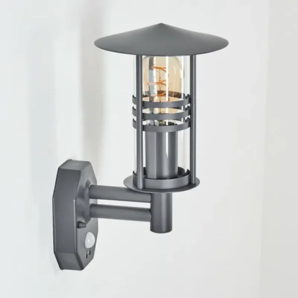 hofstein Applique murale d'extérieur Forli Anthracite, 1 lumière, Détecteur de mouvement* Lampes Modernes