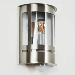 hofstein Applique murale d'extérieur Lauvdal Acier inoxydable, 1 lumière, Détecteur de mouvement* Lampes Modernes