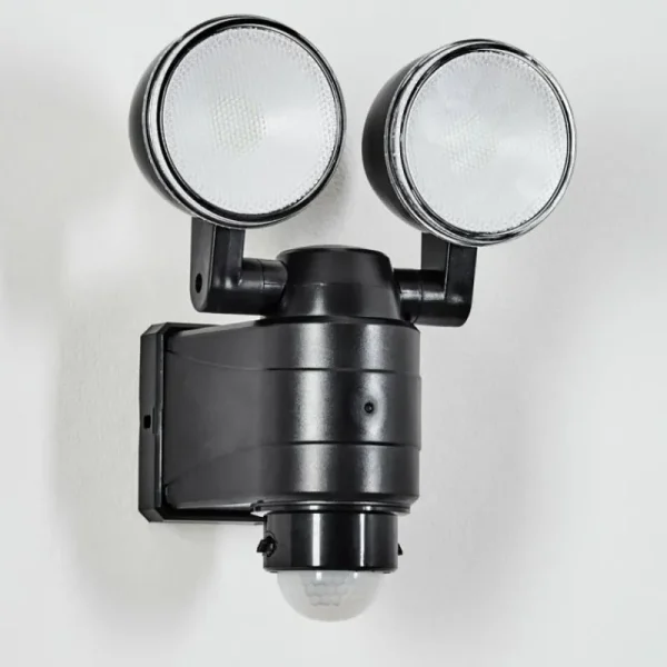 hofstein Applique murale d'extérieur Anyarhwi LED Noir, 2 lumières, Détecteur de mouvement* Lampes Modernes