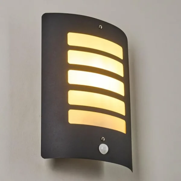 hofstein Applique murale d'extérieur Alslev Anthracite, 1 lumière, Détecteur de mouvement* Lampes Modernes