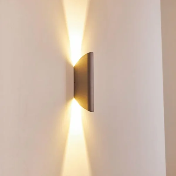 hofstein Applique murale d'extérieur Gatunga LED Argenté, 2 lumières* Lampes Modernes