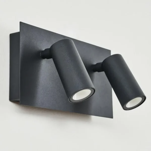 hofstein Applique murale d'extérieur Saeter LED Noir, 2 lumières* Lampes Modernes