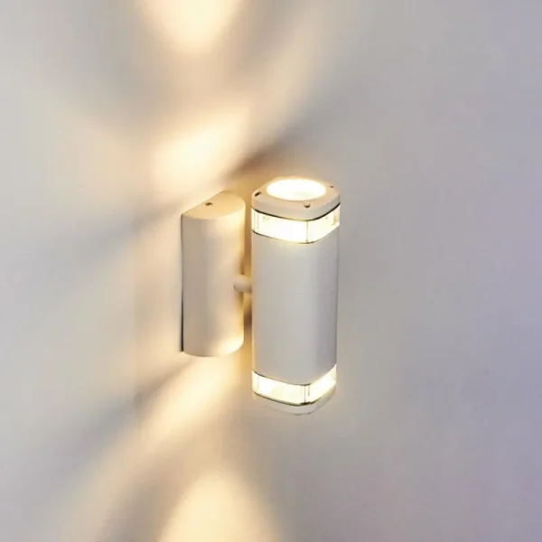 hofstein Applique murale d'extérieur Corneda Blanc, 2 lumières* Lampes Modernes