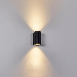 hofstein Applique murale d'extérieur Boda Noir, 2 lumières* Lampes Modernes
