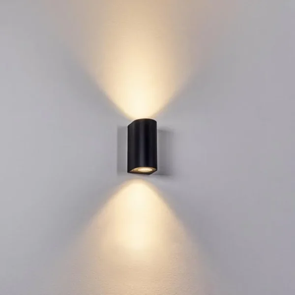 hofstein Applique murale d'extérieur Boda Noir, 2 lumières* Lampes Modernes