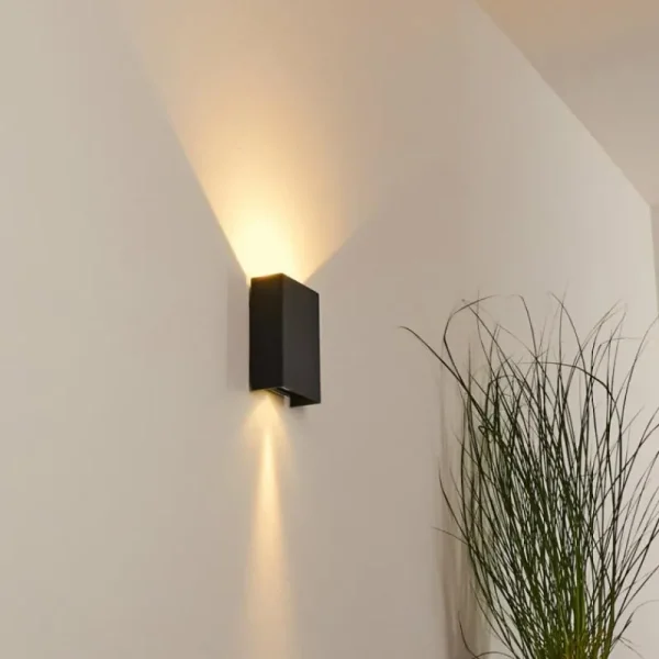 hofstein Applique murale d'extérieur Benin LED Noir, 2 lumières* Lampes Modernes