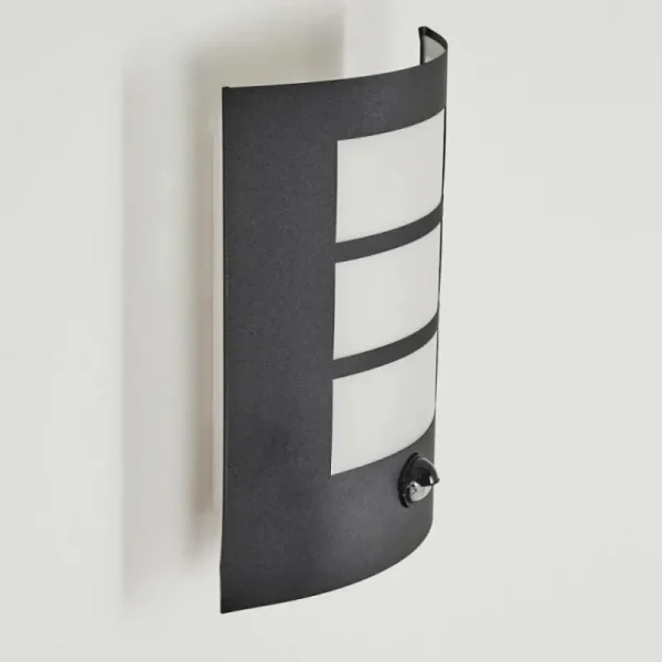 hofstein Applique murale d'extérieur Matilau Noir, Blanc, 1 lumière, Détecteur de mouvement* Lampes Modernes