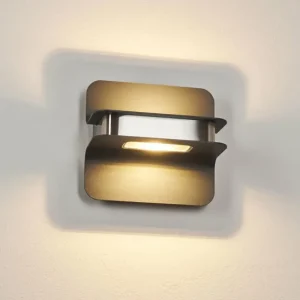 hofstein Applique murale d'extérieur Blanchard LED Nickel mat, Noir, 1 lumière* Lampes Modernes