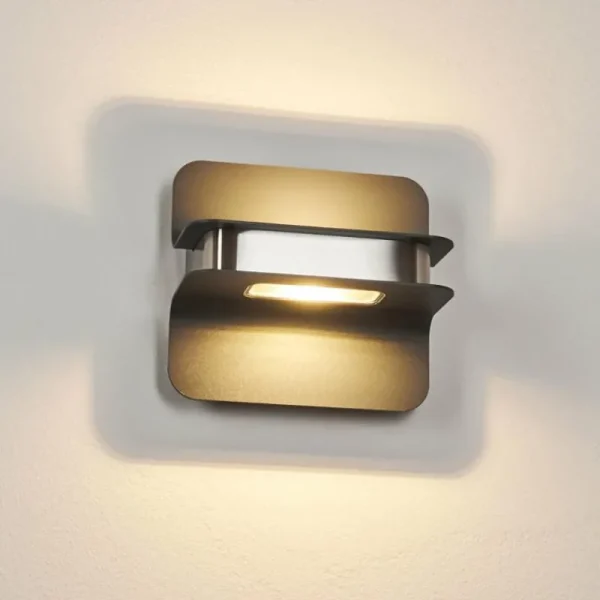hofstein Applique murale d'extérieur Blanchard LED Nickel mat, Noir, 1 lumière* Lampes Modernes