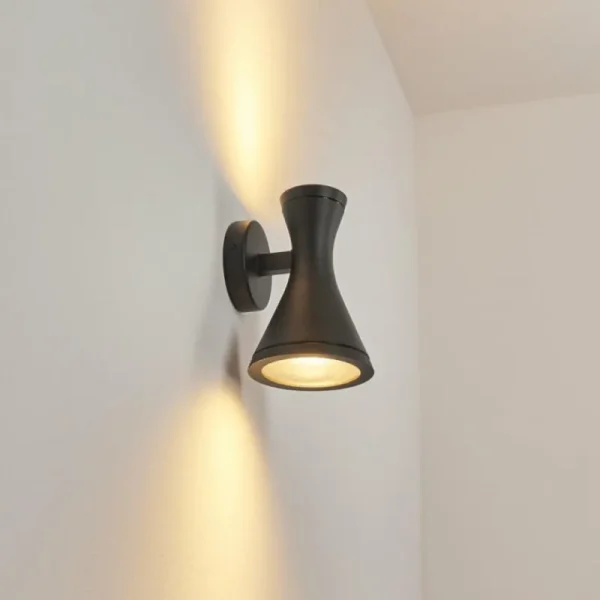 hofstein Applique murale d'extérieur Verberie Noir, 2 lumières* Lampes Modernes