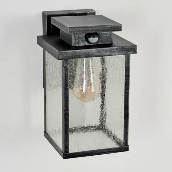 hofstein Applique murale d'extérieur Tieva Noir, Argenté, 1 lumière, Détecteur de mouvement* Lampes Modernes