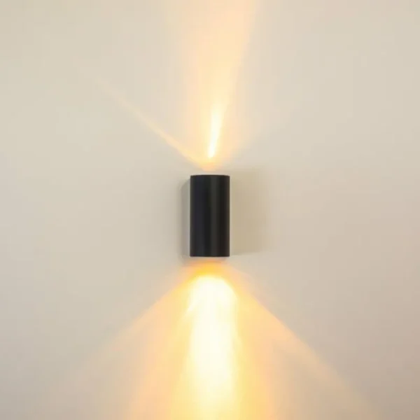 hofstein Applique murale d'extérieur Boda Noir, 2 lumières* Lampes Modernes