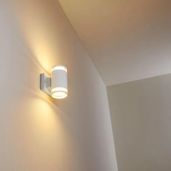 hofstein Applique murale d'extérieur Macoupin Blanc, 2 lumières* Lampes Modernes