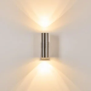 hofstein Applique murale d'extérieur Satava LED Nickel mat, 2 lumières* Lampes Modernes
