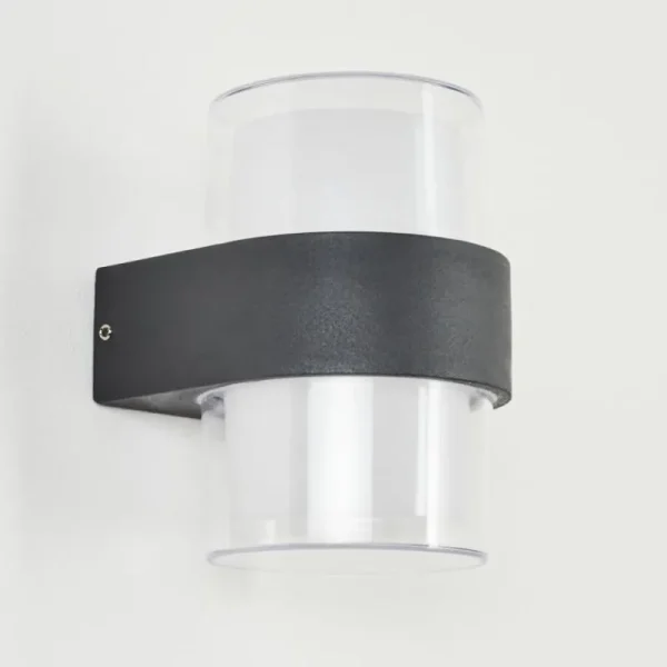 hofstein Applique murale d'extérieur Cesta LED Noir, 2 lumières* Lampes Modernes