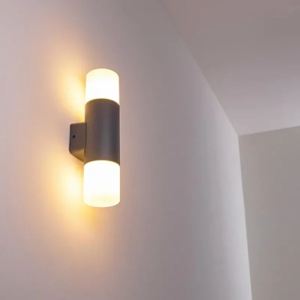 hofstein Applique murale d'extérieur Schafhaus Anthracite, 2 lumières* Lampes Modernes