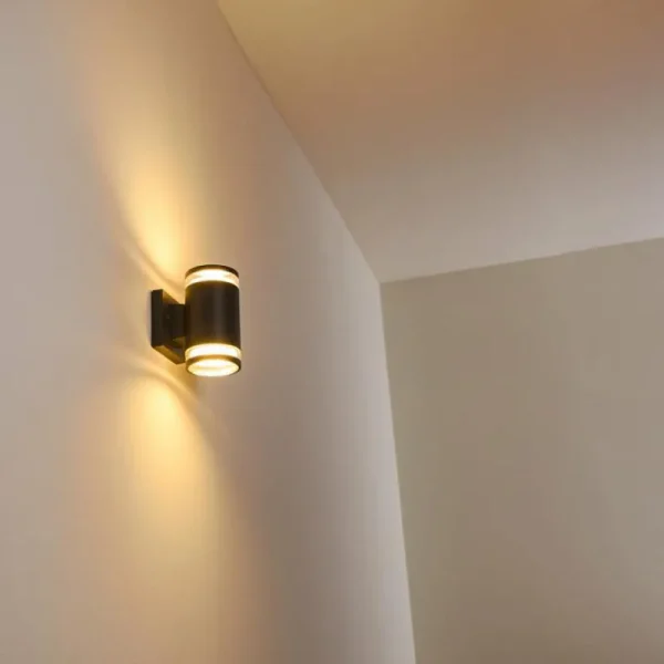 hofstein Applique murale d'extérieur Macoupin Noir, 2 lumières* Lampes Modernes