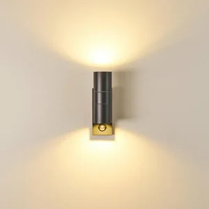 hofstein Applique murale d'extérieur Brachy Gris, 2 lumières, Détecteur de mouvement* Lampes Modernes
