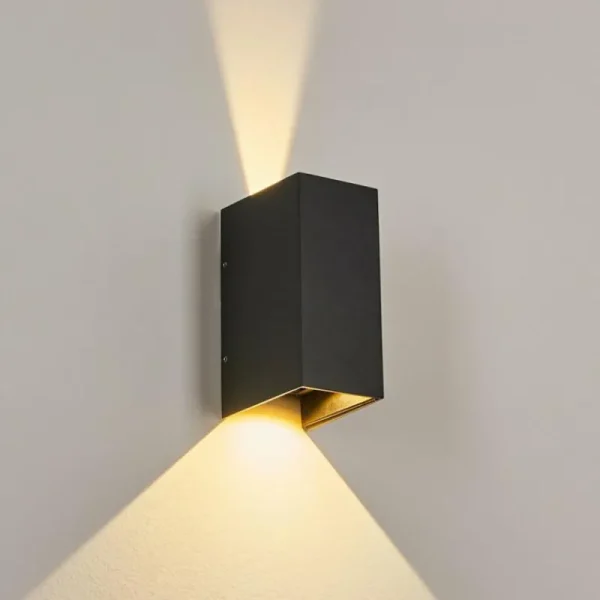 hofstein Applique murale d'extérieur Hoods LED Anthracite, 2 lumières* Lampes En Verre