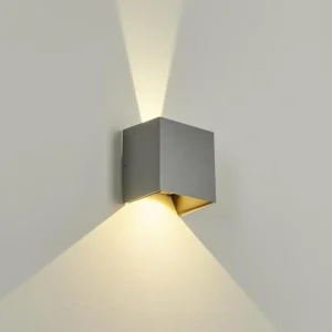 hofstein Applique murale d'extérieur Hoods LED Gris, 2 lumières* Lampes En Verre