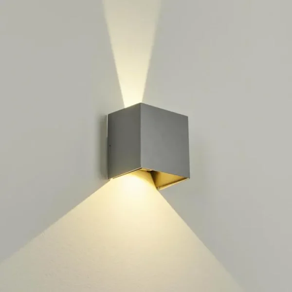 hofstein Applique murale d'extérieur Hoods LED Gris, 2 lumières* Lampes En Verre