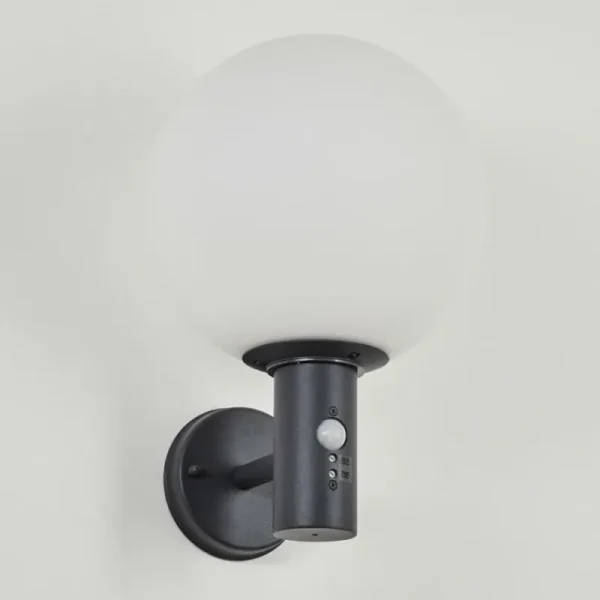 hofstein Applique murale d'extérieur Bubodefo Anthracite, 1 lumière, Détecteur de mouvement* Lampes Modernes