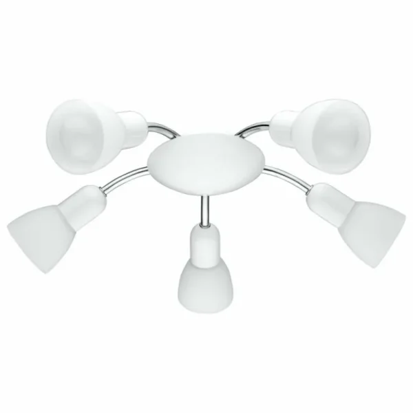 Luminaires Eglo Applique murale Eglo Dakar 6 LED Chrome, Blanc, 5 lumières* Lampes En Verre