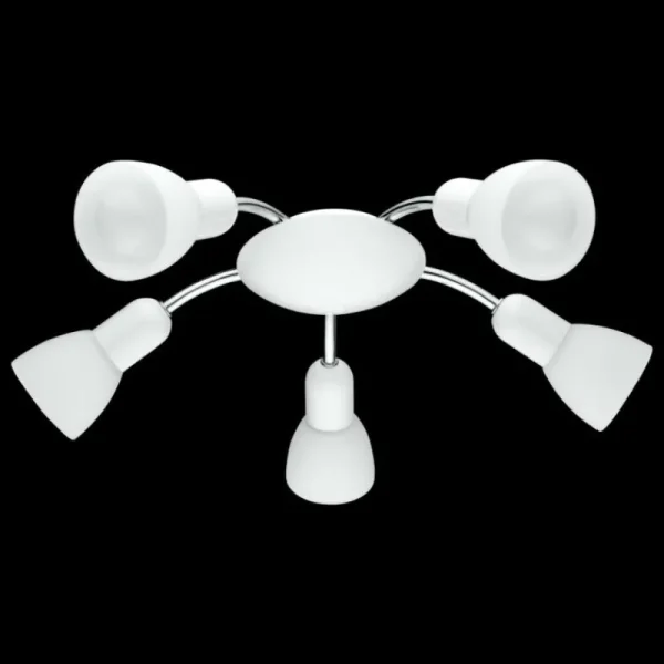 Luminaires Eglo Applique murale Eglo Dakar 6 LED Chrome, Blanc, 5 lumières* Lampes En Verre