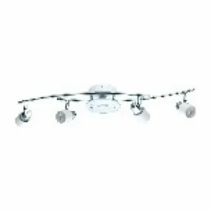 Luminaires Eglo Applique murale Eglo Vallida-Sd LED Chrome, Blanc, 5 lumières* Lampes En Verre