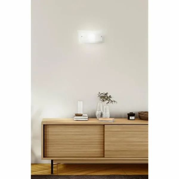 Luminaires Fabas Luce Applique murale Fabas Luce Naxar Blanc, 1 lumière* Lampes En Verre