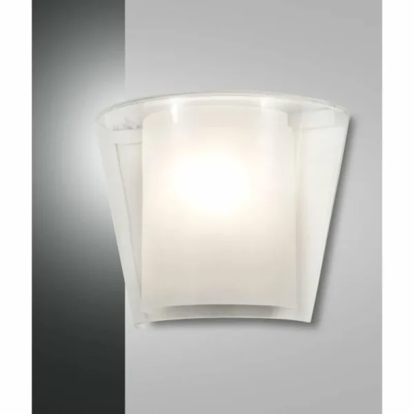 Luminaires Fabas Luce Applique murale Fabas Luce Viki Blanc, 1 lumière* Lampes En Verre