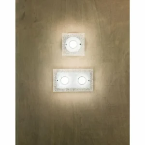 Luminaires Fabas Luce Applique murale Fabas Luce Bali LED Argenté, 2 lumières* Lampes En Verre