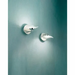 Luminaires Fabas Luce Applique murale Fabas Luce Desus LED Nickel mat, 1 lumière* Lampes En Verre