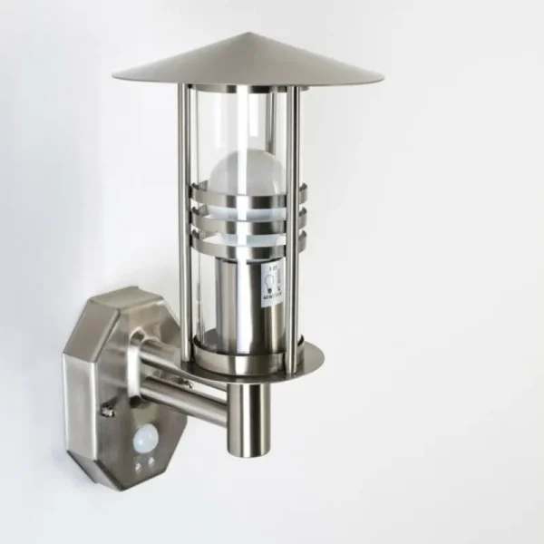 hofstein Applique murale FORLI Acier inoxydable, 1 lumière, Détecteur de mouvement* Lampes Modernes