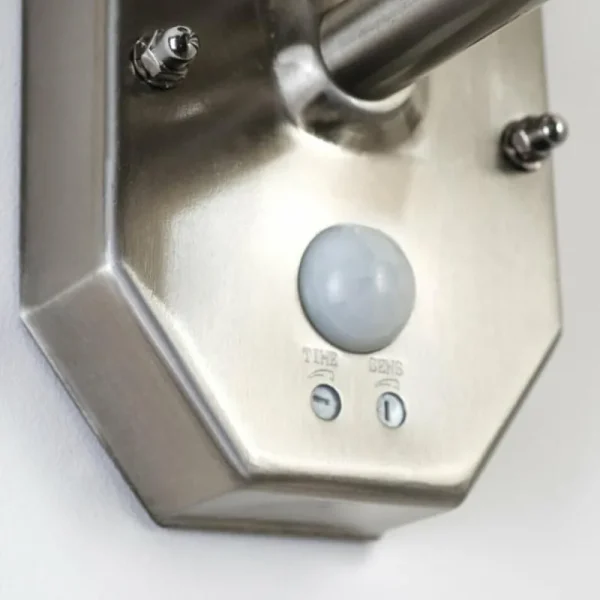 hofstein Applique murale FORLI Acier inoxydable, 1 lumière, Détecteur de mouvement* Lampes Modernes