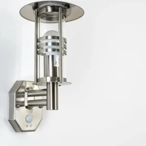 hofstein Applique murale FORLI Acier inoxydable, 1 lumière, Détecteur de mouvement* Lampes Modernes