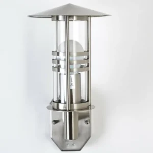 hofstein Applique murale FORLI Acier inoxydable, 1 lumière, Détecteur de mouvement* Lampes Modernes