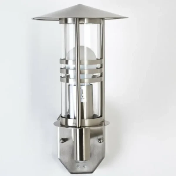 hofstein Applique murale FORLI Acier inoxydable, 1 lumière, Détecteur de mouvement* Lampes Modernes