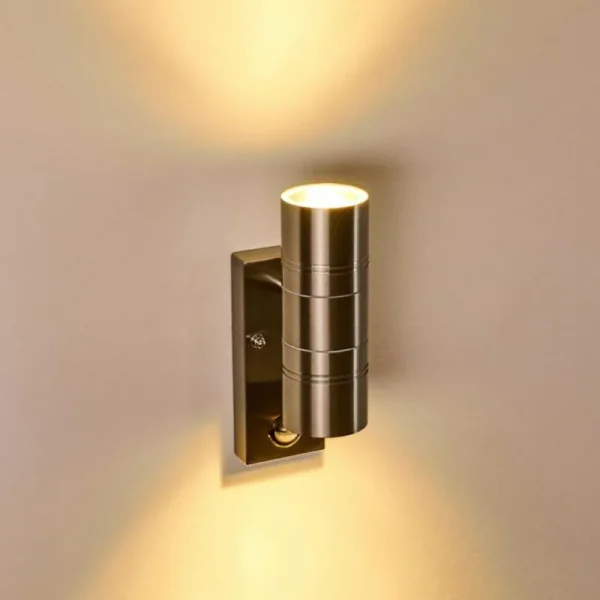 hofstein Applique murale Froslev LED Chrome, 2 lumières, Détecteur de mouvement* Lampes Modernes