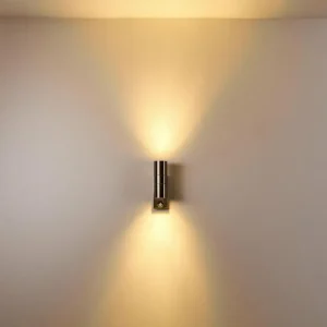 hofstein Applique murale Froslev LED Chrome, 2 lumières, Détecteur de mouvement* Lampes Modernes