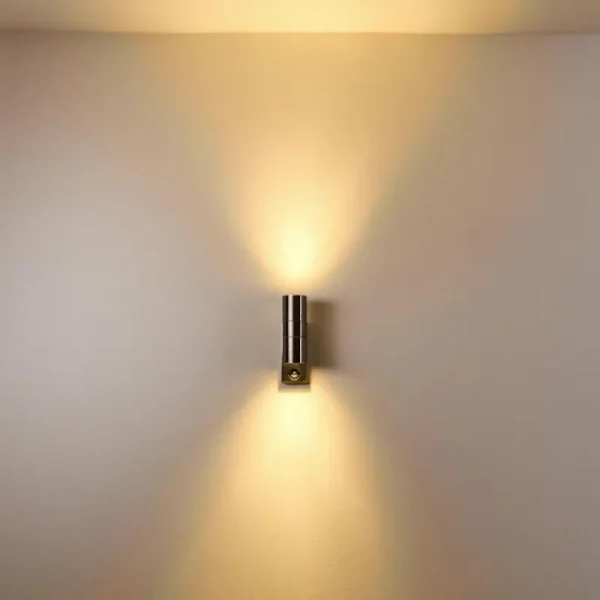 hofstein Applique murale Froslev LED Chrome, 2 lumières, Détecteur de mouvement* Lampes Modernes